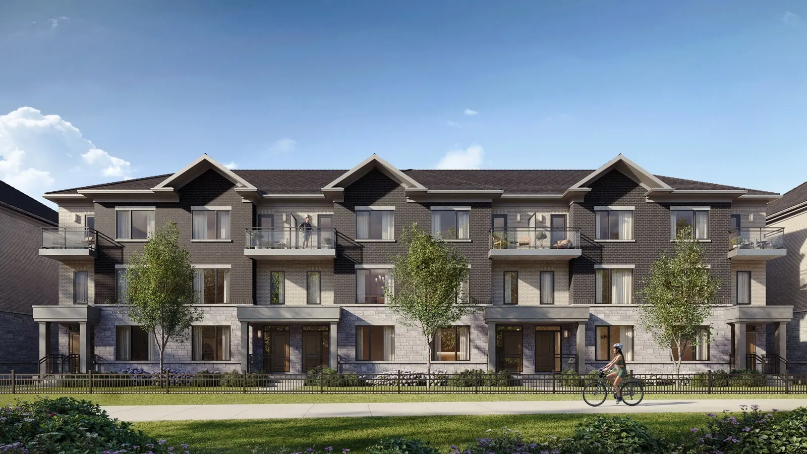 Skylands Townhomes courtyard garden elevation